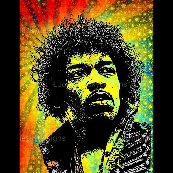 Jimi Hendrix Guitarist Music Psychedelic Music Legend 60's Art Print 8.5x11 - Picture 2 of 4
